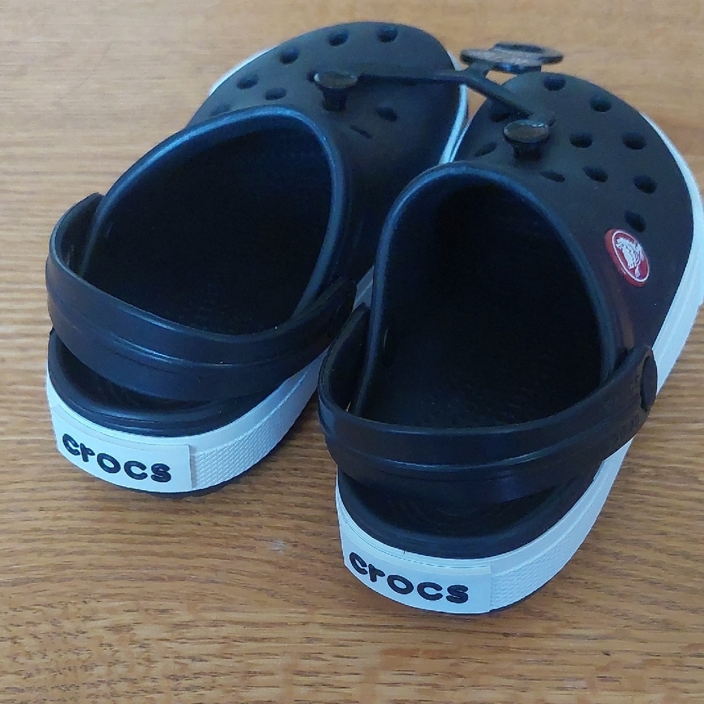 Kids Black and White Crocs - Picture 8 of 8